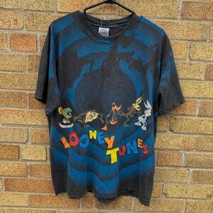 Vintage 90s Looney Tunes Graphic T Shirt AOP Single Stitch XL